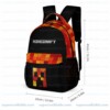 Preston Playz Minecraft Orange and Black Backpack for School, Personalized Red and Orange Pixel Creeper 3 Piece Backpack Set.