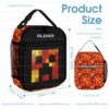 Preston Playz Minecraft Orange and Black Backpack for School, Personalized Red and Orange Pixel Creeper 3 Piece Backpack Set.