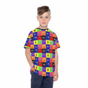 Rainbow Friends Monsters Grid Kids Sports Jersey (All Over Print) Cool Kiddo