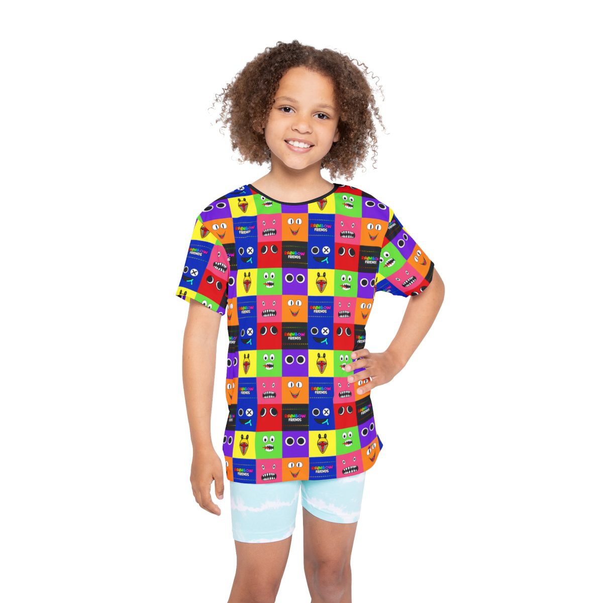 Rainbow Friends Monsters Grid Kids Sports Jersey (All Over Print) Cool Kiddo 16