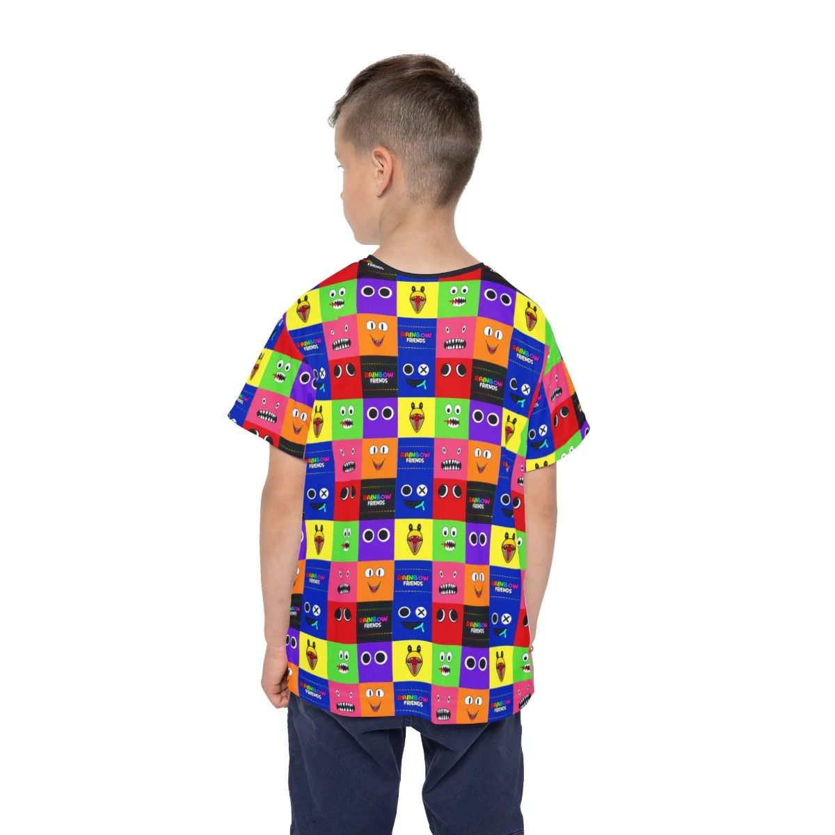 Rainbow Friends Monsters Grid Kids Sports Jersey (All Over Print) Cool Kiddo 18