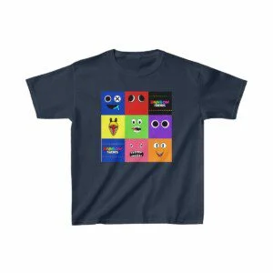 Rainbow Friends Faces Kids Heavy Cotton™ Tee Cool Kiddo