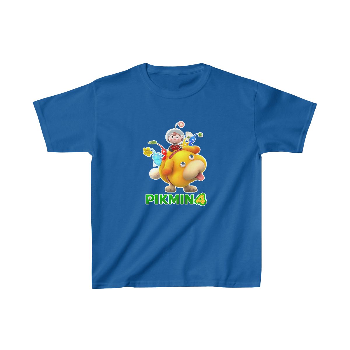 Pikmin 4 Kids Heavy Cotton™ Tee with Characters in the Front and Logo in the Back Cool Kiddo 10