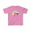 Roblox Girl Pink Kids Heavy Cotton™ Tee With Characters On Front and Roblox Logo in the Back Cool Kiddo 22