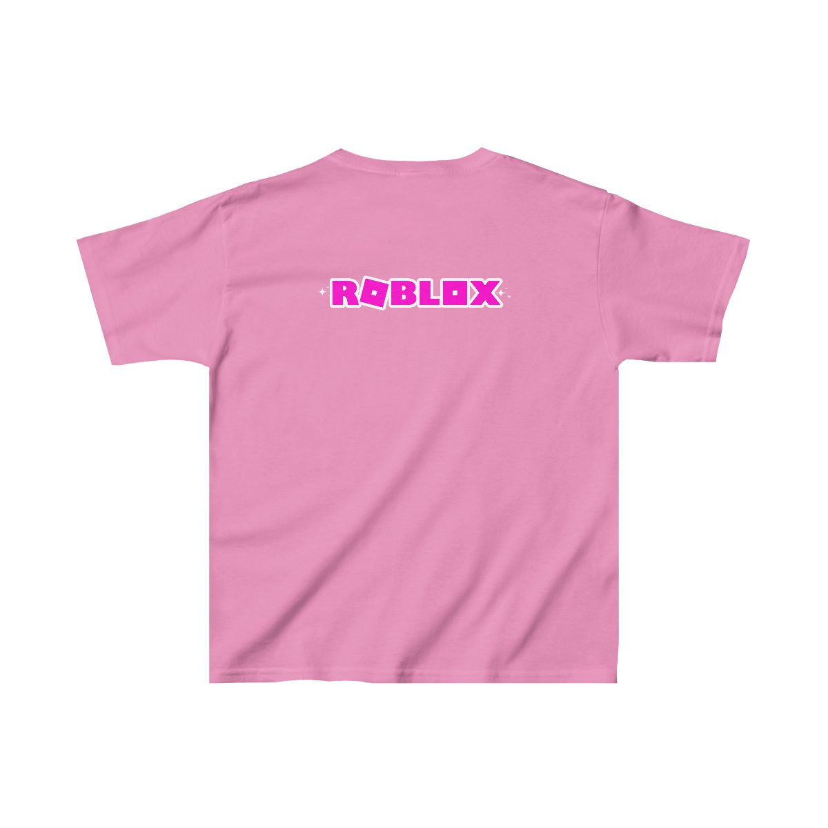 Roblox Girl Pink Kids Heavy Cotton™ Tee With Characters On Front and Roblox Logo in the Back Cool Kiddo 12