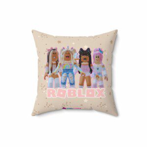 Roblox Girl Beige and Pink Cushion: Double-Sided Sparkle Cool Kiddo