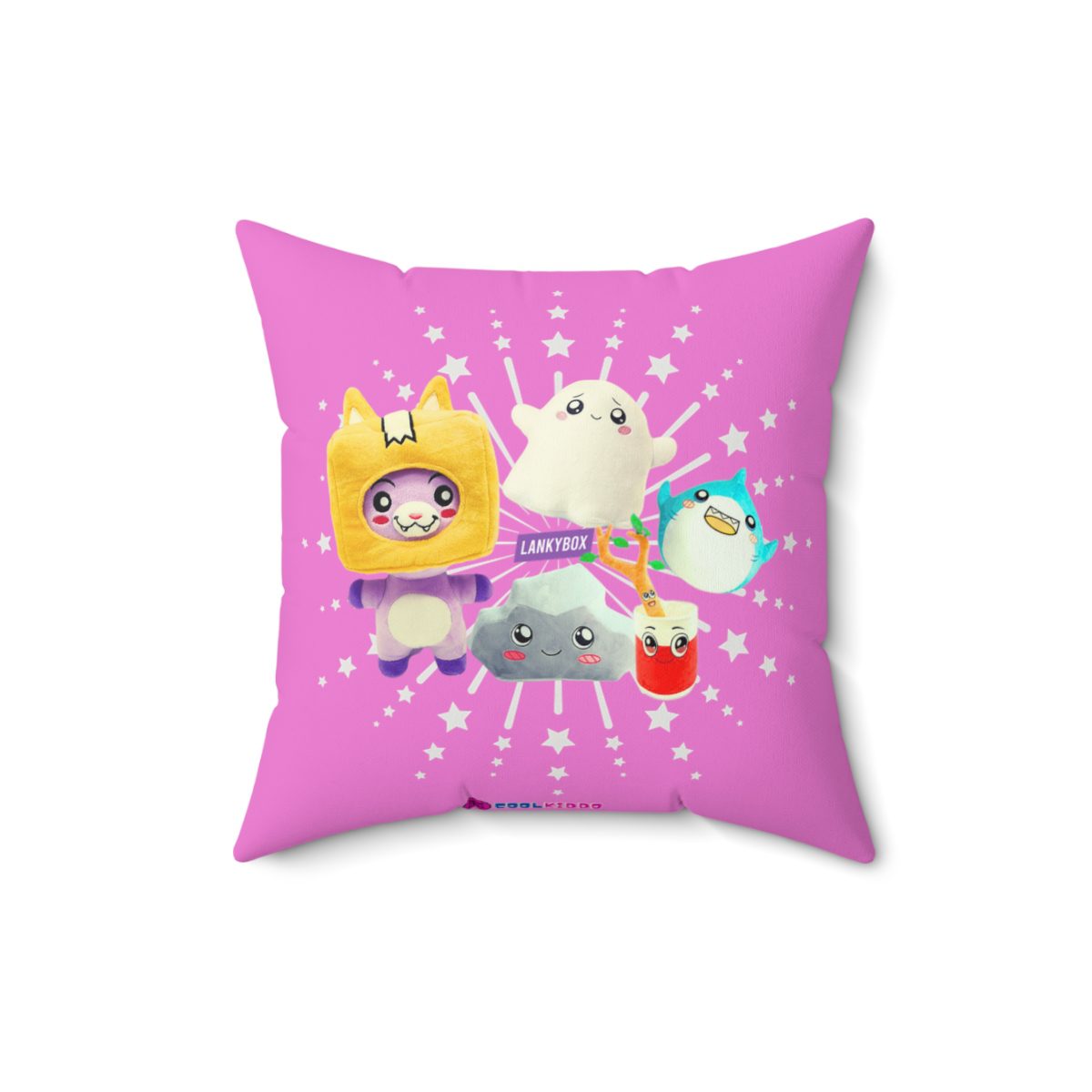Lankybox Cute Characters Pink Cushion: Double-Sided Print Cool Kiddo 10