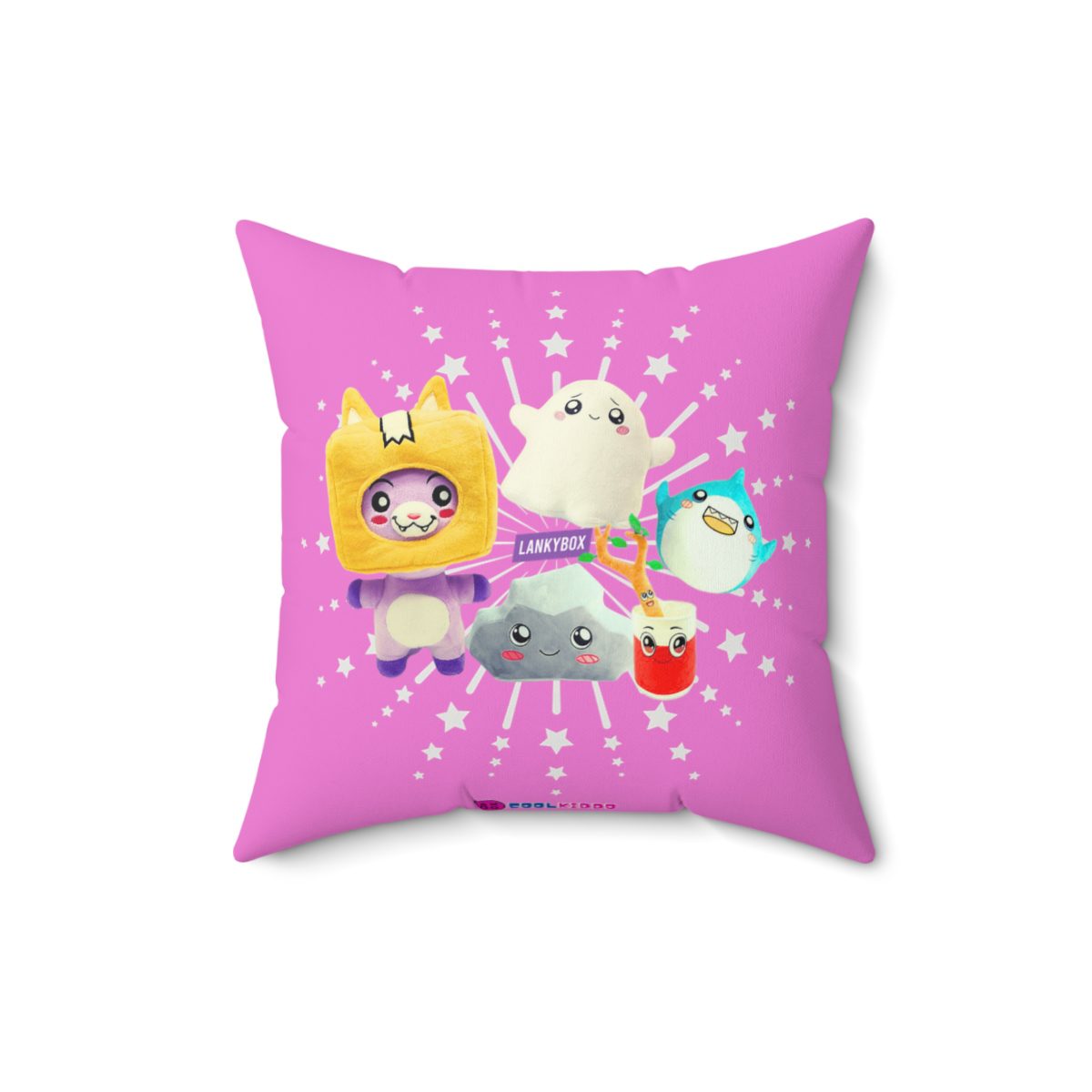 Lankybox Cute Characters Pink Cushion: Double-Sided Print Cool Kiddo 12