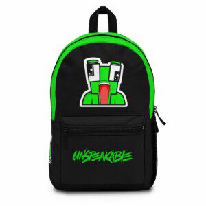 Unspeakable Gaming YouTube Channel Backpack in Black and Neon Green Cool Kiddo 10