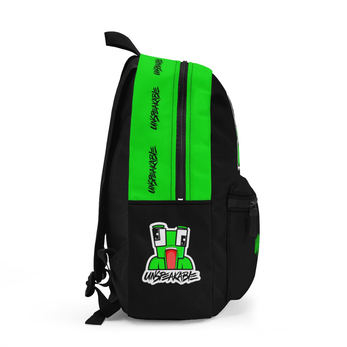 Unspeakable Gaming YouTube Channel Backpack in Black and Neon Green Cool Kiddo 12
