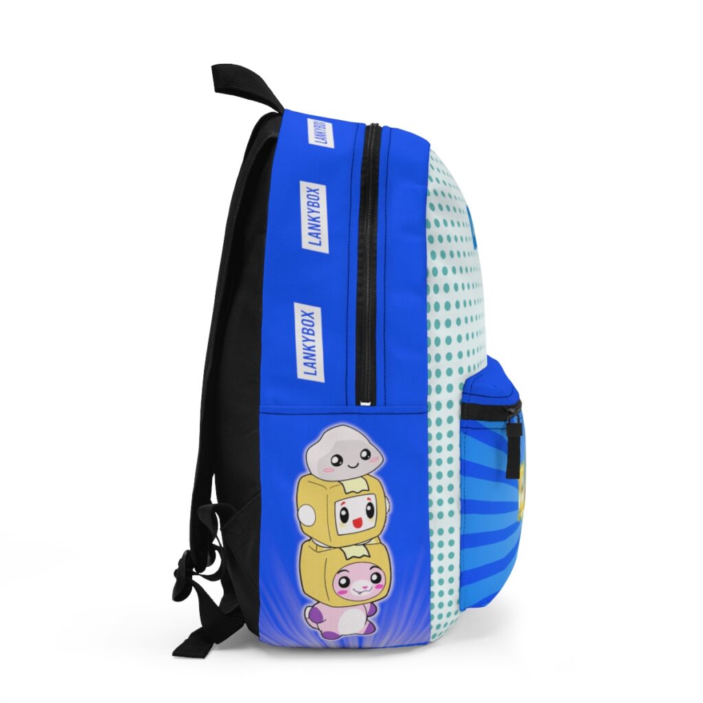 LANKYBOX Book Bag Cute Characters on Pocket Blue Backpack - Cool Kiddo