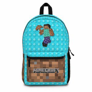 Minecraft Backpack – Blue and Brown POP IT Simulation Silicone Figures Cool Kiddo