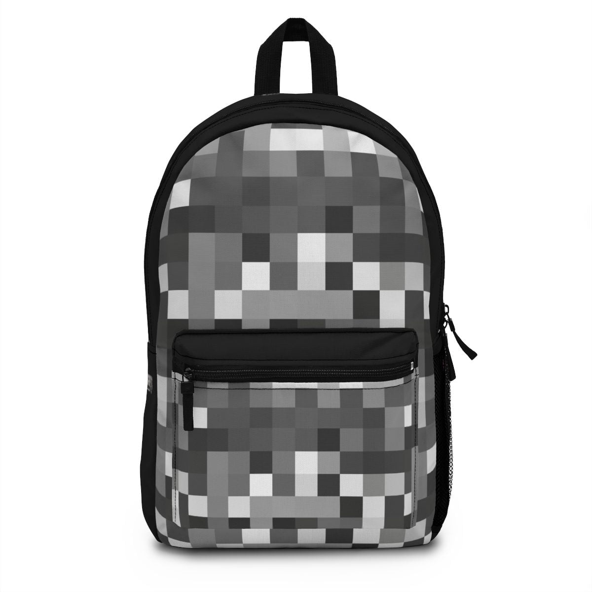 Mega-Craft Big Pixels Minecraft Black and Grey Backpack Cool Kiddo 10