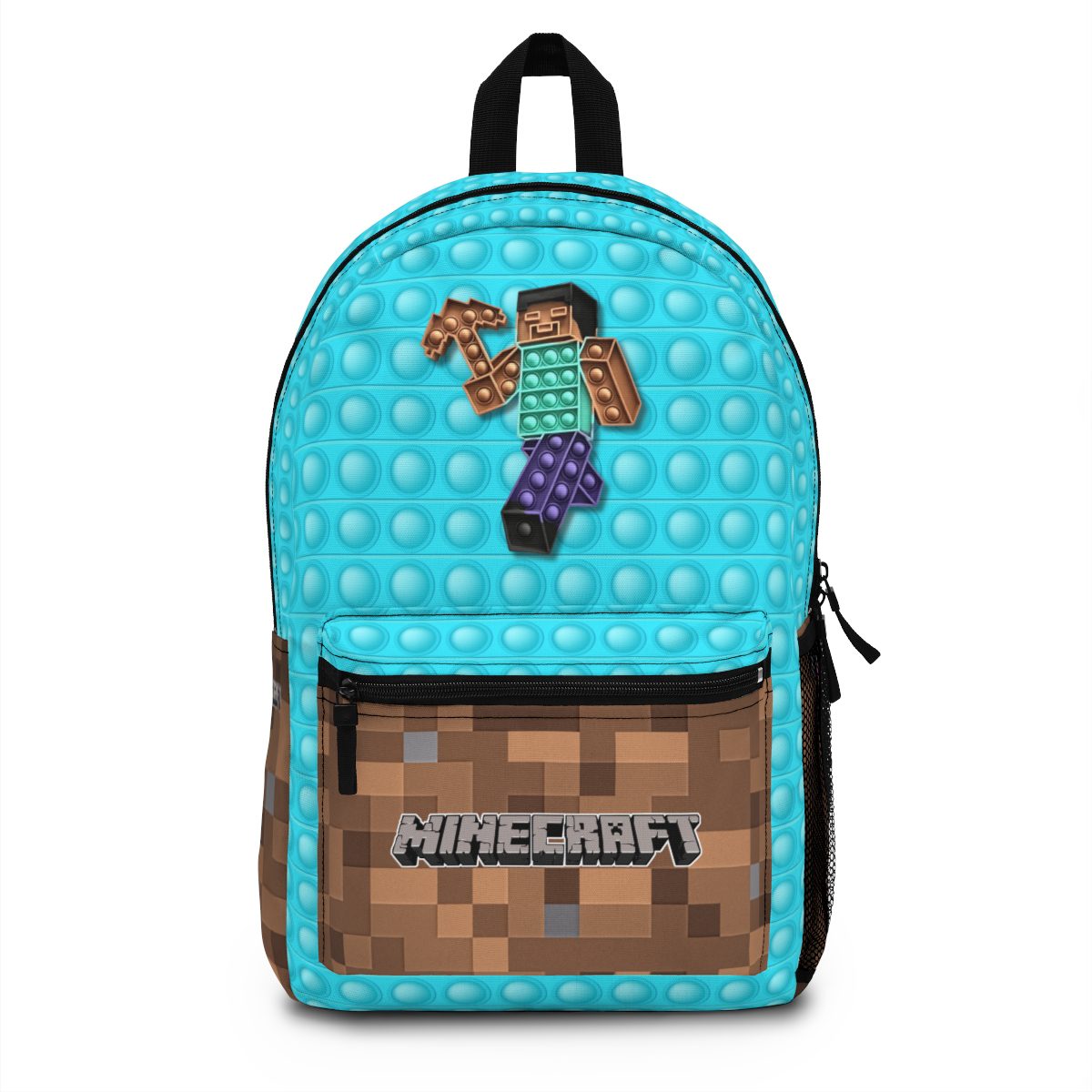 Minecraft Backpack – Blue and Brown POP IT Simulation Silicone Figures Cool Kiddo 10