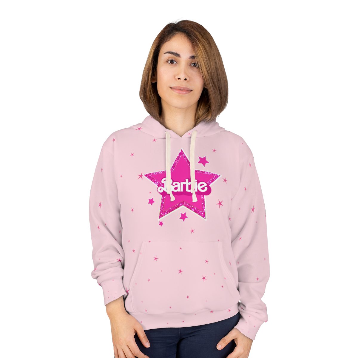Barbie Star Shine Pink Unisex Pullover Hoodie Cool Kiddo 14