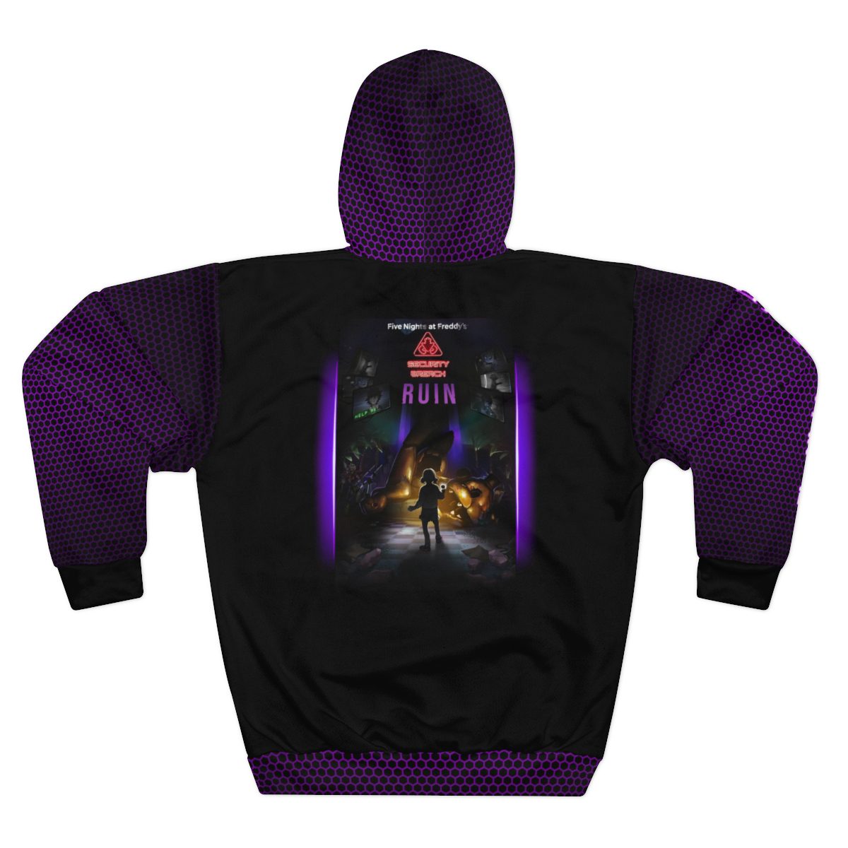 Five Nights at Freddy’s Security Breach Ruin DLC Movie Poster Purple Unisex Pullover Hoodie Cool Kiddo 12