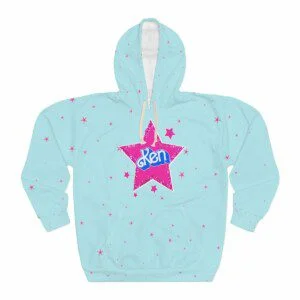 “KEN” Barbie Sky Blue Starred Unisex Pullover Hoodie Cool Kiddo