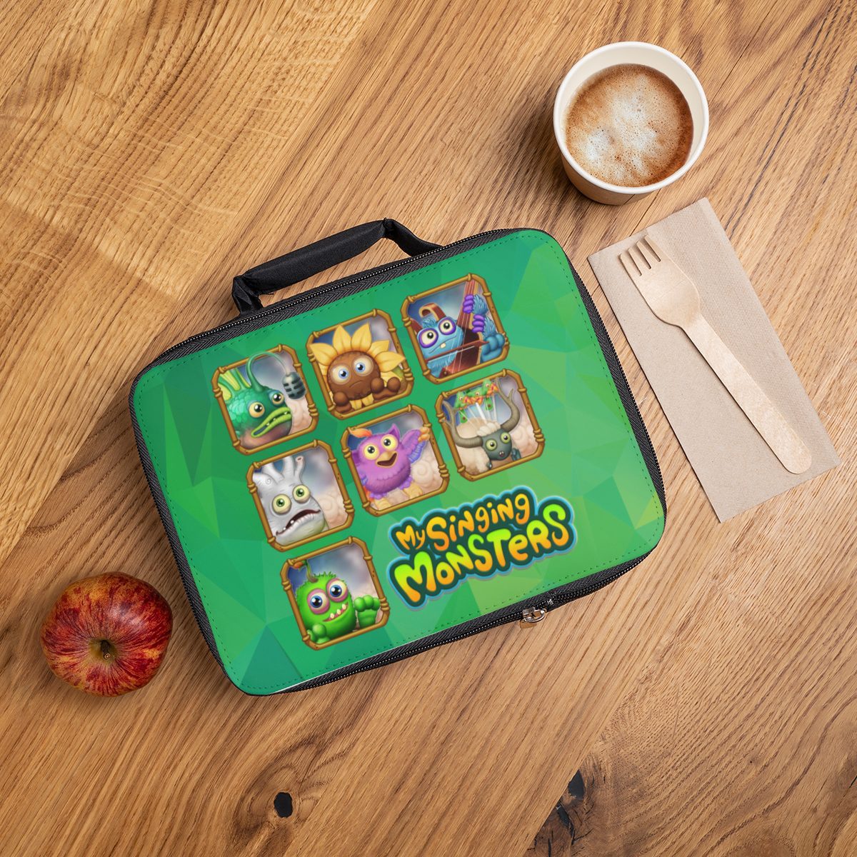 Green My Singing Monsters Fun Characters Lunch Bag Cool Kiddo 12