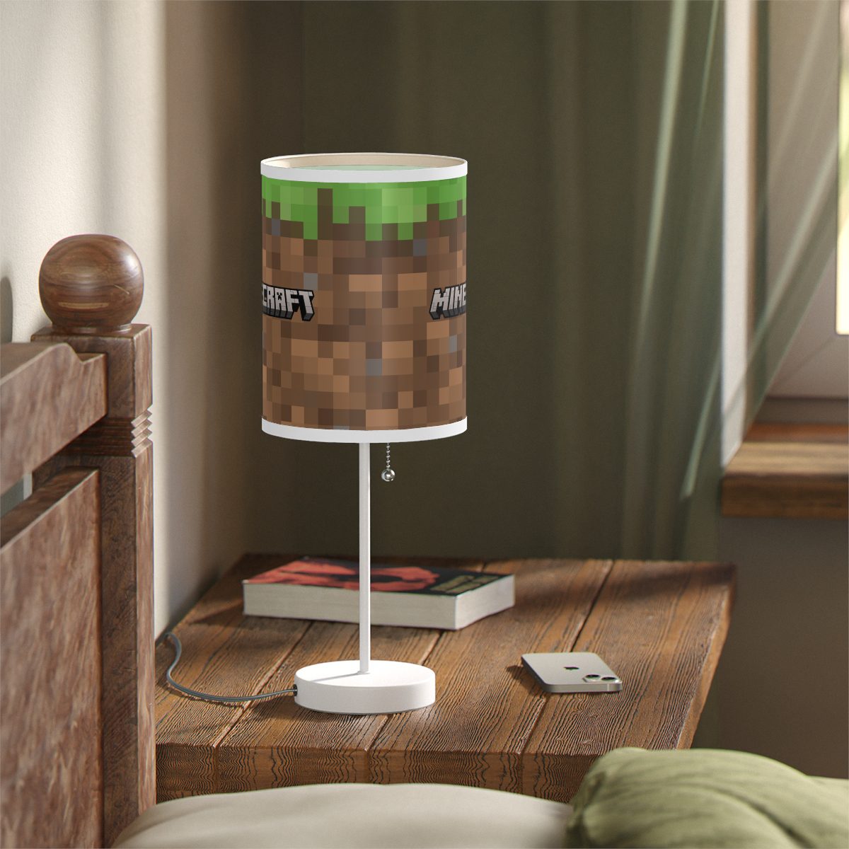 Minecraft Lamp on a Stand, US|CA plug Cool Kiddo 18
