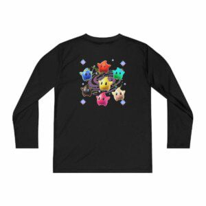 7 Lumas Cute Galaxy Stars Youth Long Sleeve Competitor Tee (Front and Back) Cool Kiddo