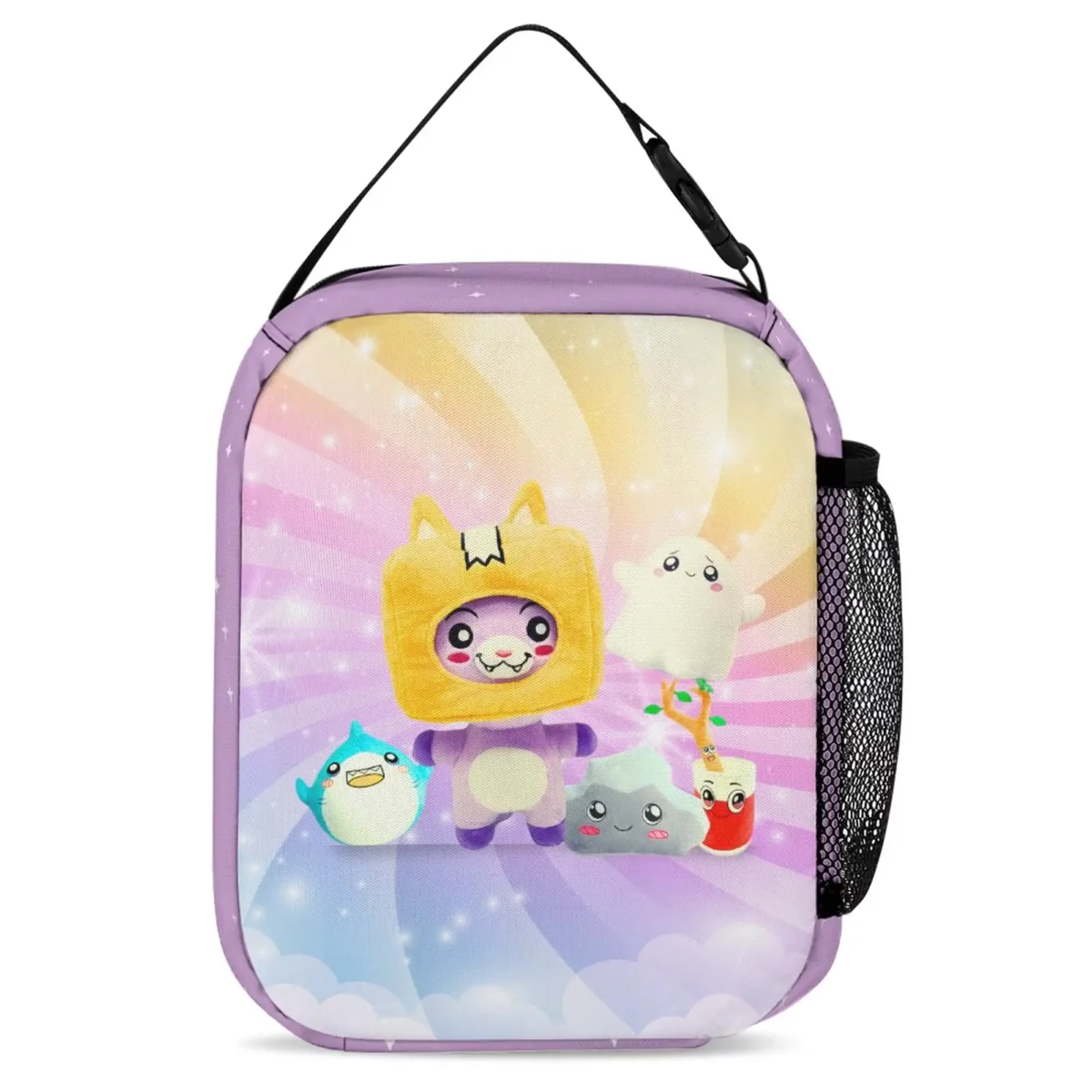 LANKYBOX Three-Piece Set – Book Bag, Lunch Bag, and Pencil Case – Lilac and Yellow Characters Backpack Cool Kiddo 22