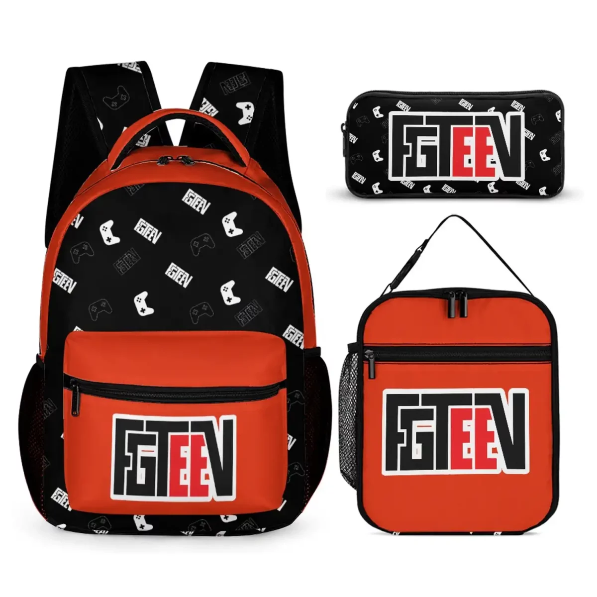 Three Piece Set: Backpack, lunch bag and pencil case – FgTeeV Family YouTube Gaming Team Backpack Cool Kiddo 10