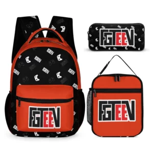 Three Piece Set: Backpack, lunch bag and pencil case – FgTeeV Family YouTube Gaming Team Backpack Cool Kiddo