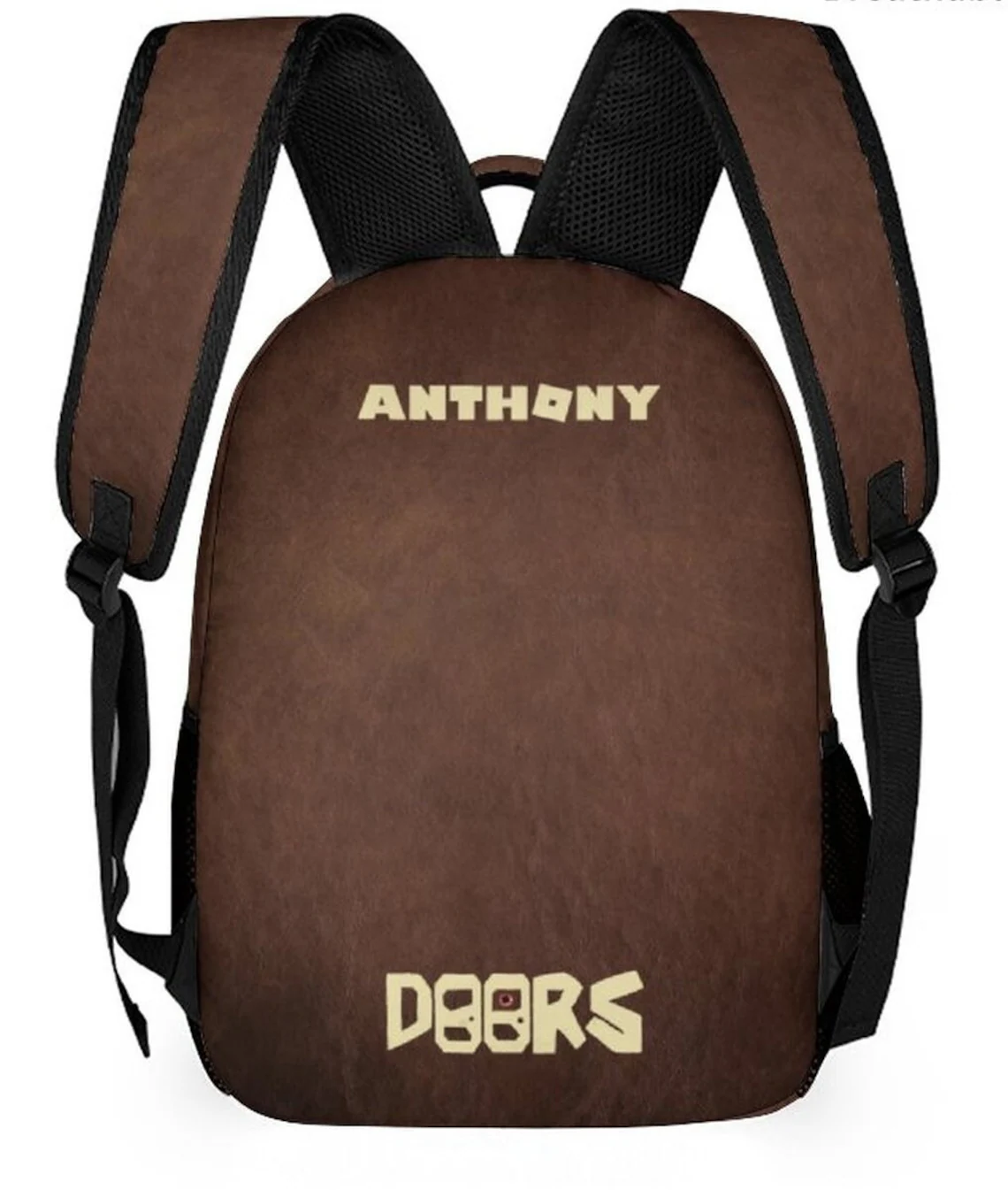 Personalized Name Roblox Doors Horror Characters Brown Backpack