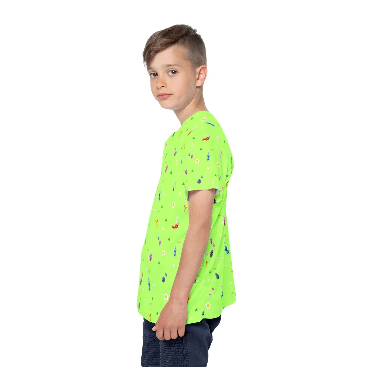 Pikmin 4 Rescue Pup Oatchi Pikmin 2023 Neon Yellow Kids Sports Jersey (All Over Print) Cool Kiddo 22