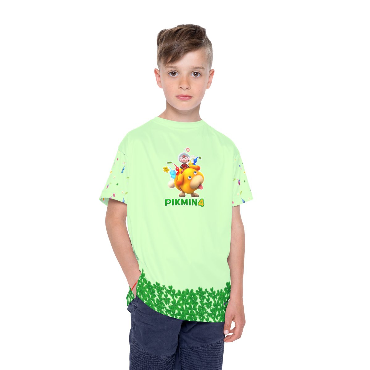 Pikmin 4 Rescue Pup Oatchi Pikmin 2023 Light Green Kids Sports Jersey (All Over Print) Cool Kiddo 16