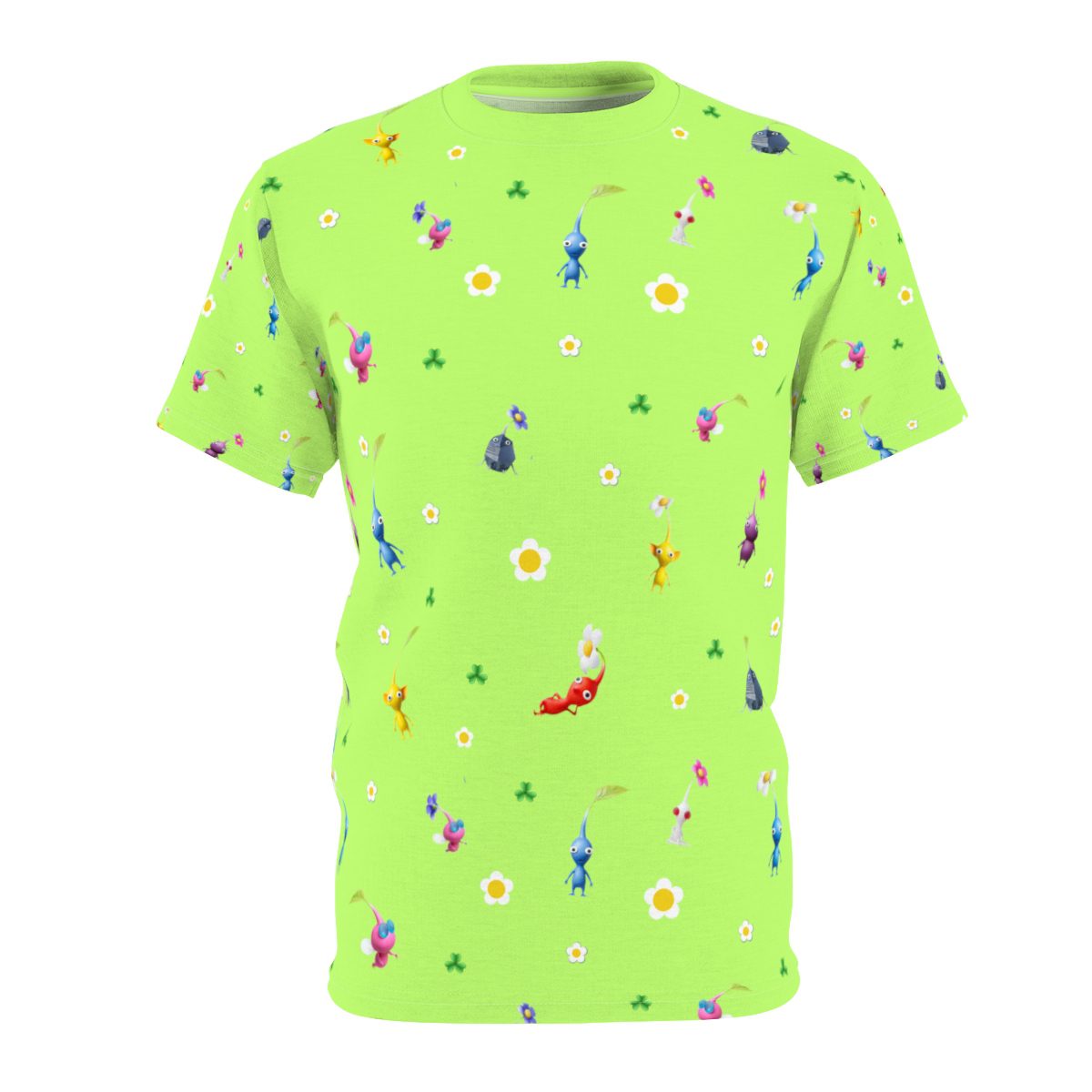 Pikmin 4 Rescue Pup Oatchi Pikmin 2023 Unisex Neon Yellow Tee (All Over Print) Cool Kiddo 10