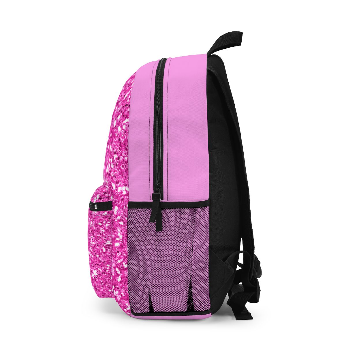 Pink Glitter Simulation Barbie Backpack with Logo on the Front Pocket Cool Kiddo 14