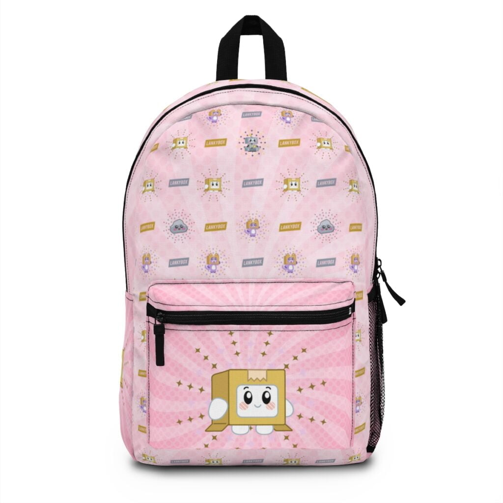 Lankybox Cute Character Boxy on Front Pocket Pink Backpack Cool Kiddo Lankybox Cute Character Boxy on Front Pocket Pink Backpack