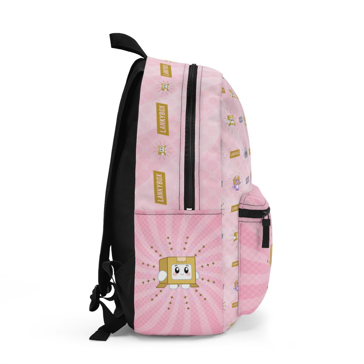 Lankybox Cute Character Boxy on Front Pocket Pink Backpack Cool Kiddo 12