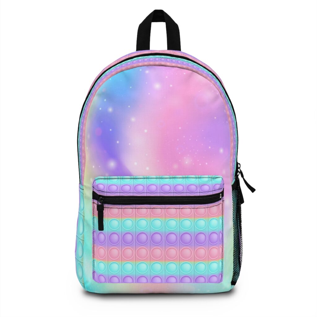 POP IT Simulation style and Bubble Gum Galaxy Backpack Cool Kiddo POP IT Simulation style and Bubble Gum Galaxy Backpack