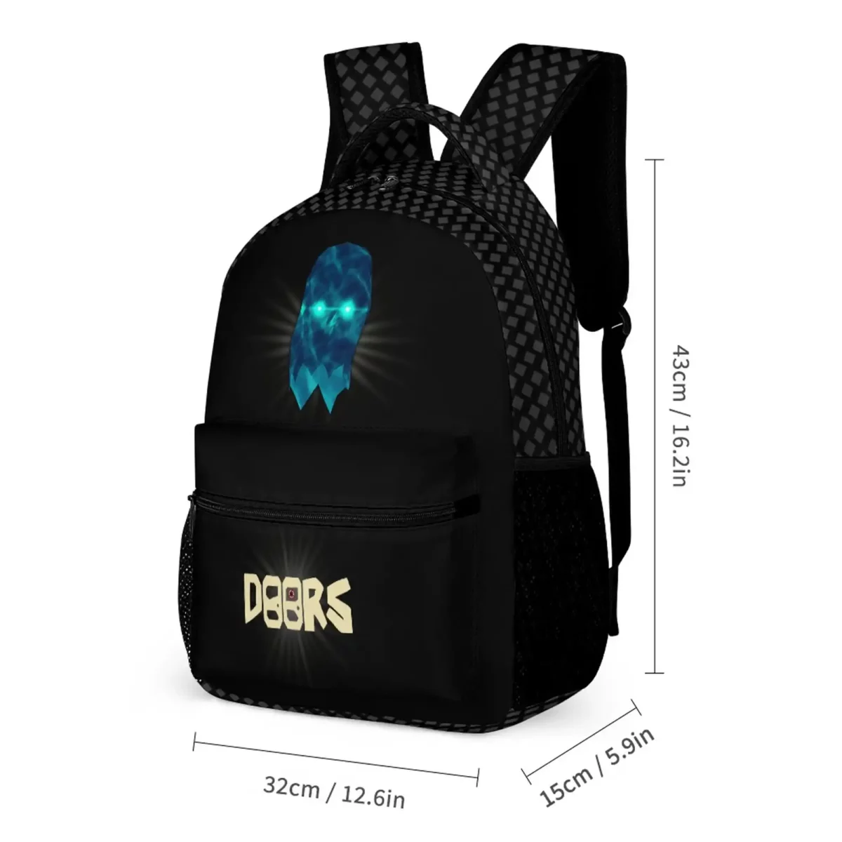 Roblox Doors HALT Entity Black Three-Piece Set – Book Bag, Lunch Bag, and Pencil Case | Horror Game Backpack Cool Kiddo 12