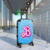 Sky Blue Glitter Simulation Barbie Logo Magic Carry-On Suitcase