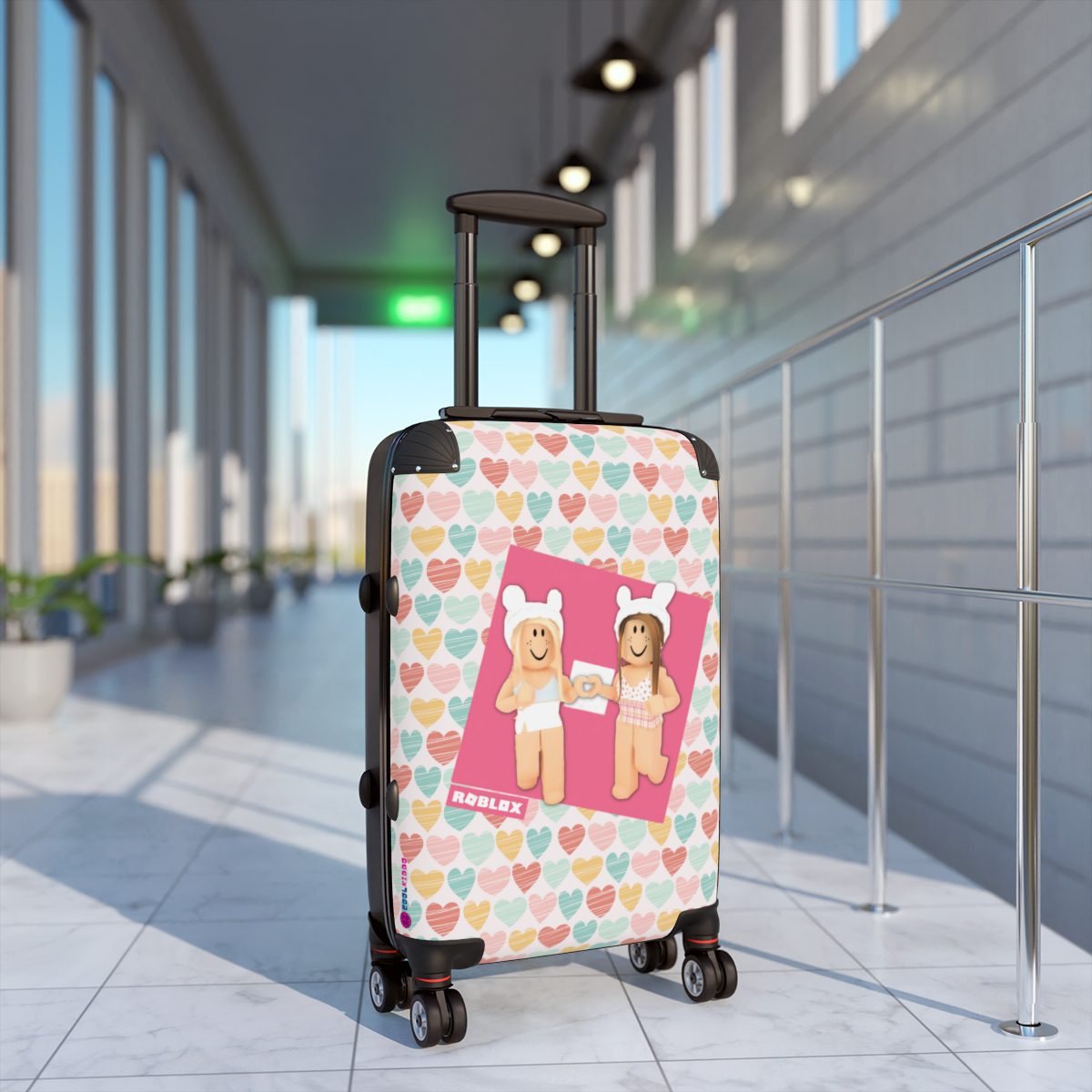 Roblox Girl’s Pastel Colors Hearts Adventure Companion: Carry-On Suitcase Cool Kiddo 14