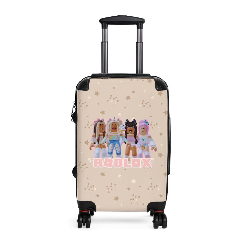 Light Pink and Beige Roblox Girls Adventure Carry-On Suitcase Cool Kiddo Light Pink and Beige Roblox Girls Adventure Carry-On Suitcase