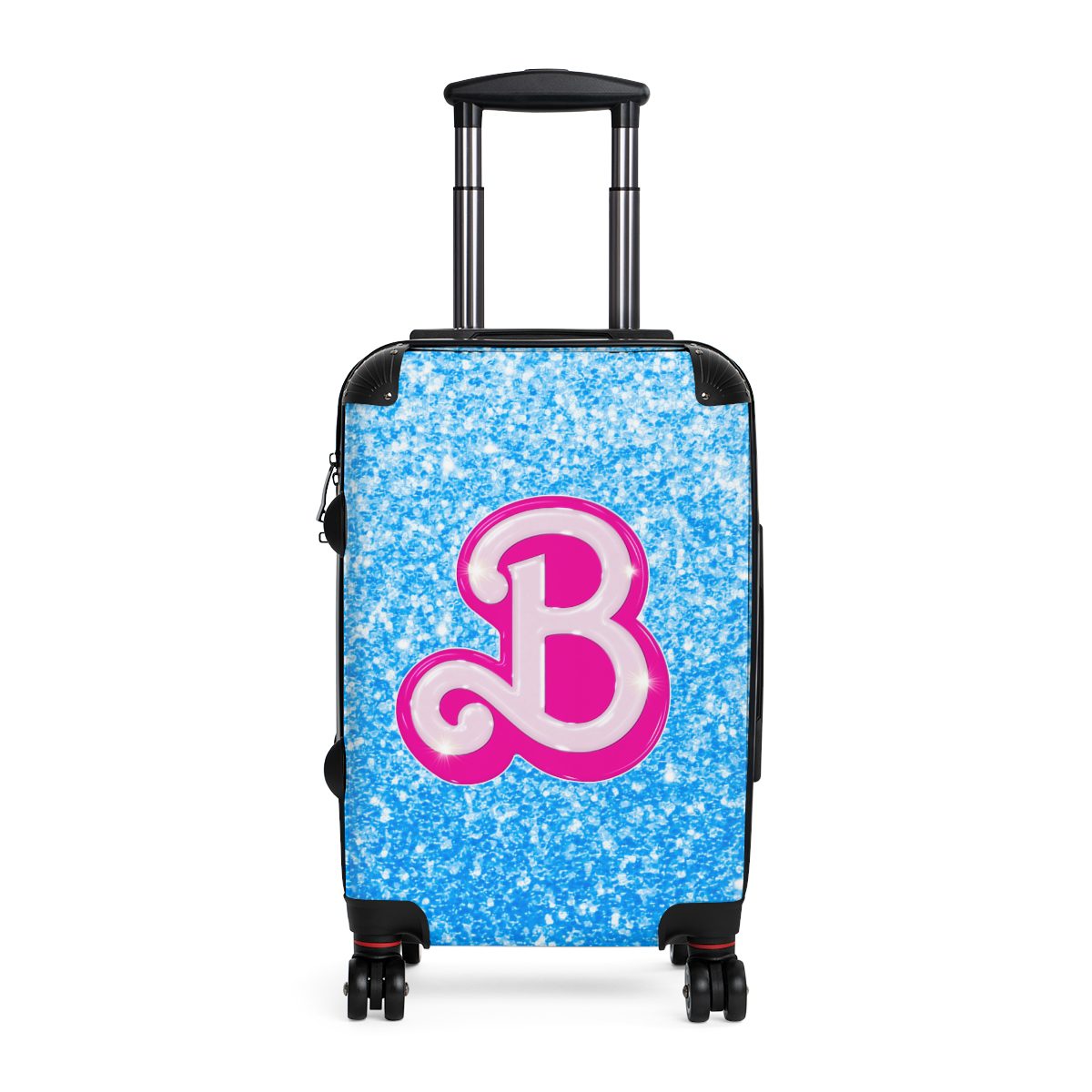 Sky Blue Glitter Simulation Barbie Logo Magic Carry-On Suitcase Cool Kiddo 10