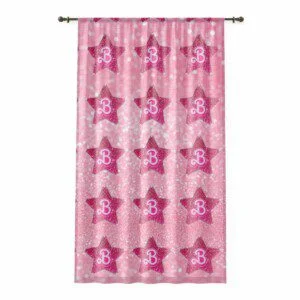 Pink Glitter Simulation Star Shine Barbie Window Curtain Cool Kiddo