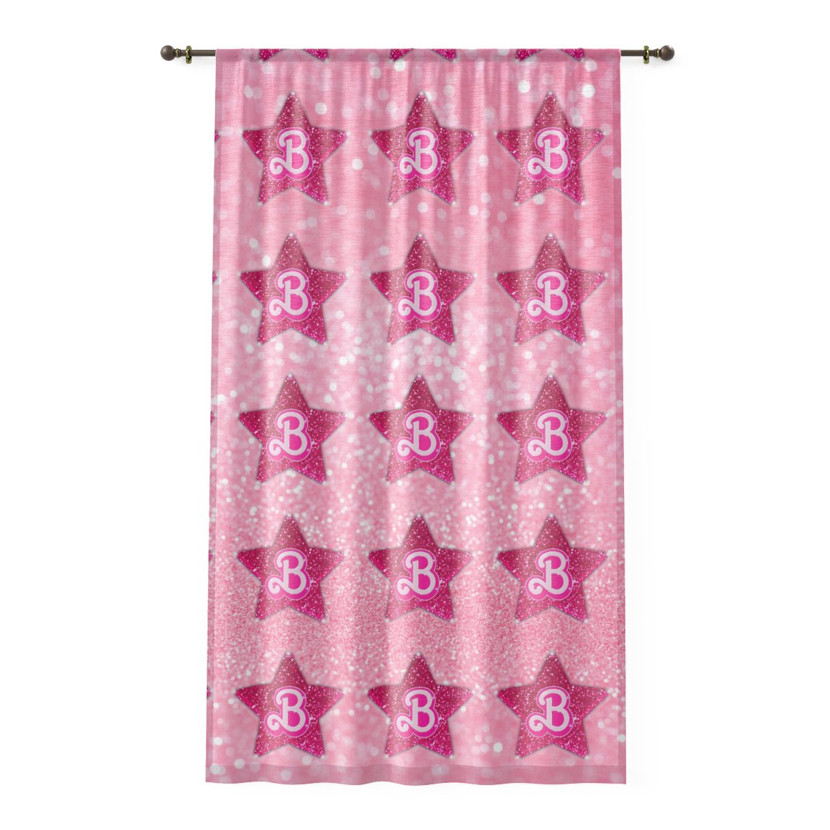 Pink Glitter Simulation Star Shine Barbie Window Curtain Cool Kiddo 10