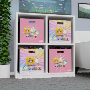 Lanky Box Cute Characters Double Sided Print Felt Storage Box Cool Kiddo