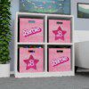Barbie Logo and Symbol Pink Glitter Simulation Felt Storage Box Cool Kiddo 20