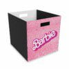 Barbie Logo and Symbol Pink Glitter Simulation Felt Storage Box Cool Kiddo 24