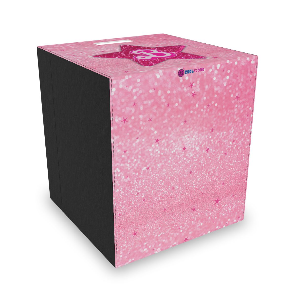 Barbie Logo and Symbol Pink Glitter Simulation Felt Storage Box Cool Kiddo 16