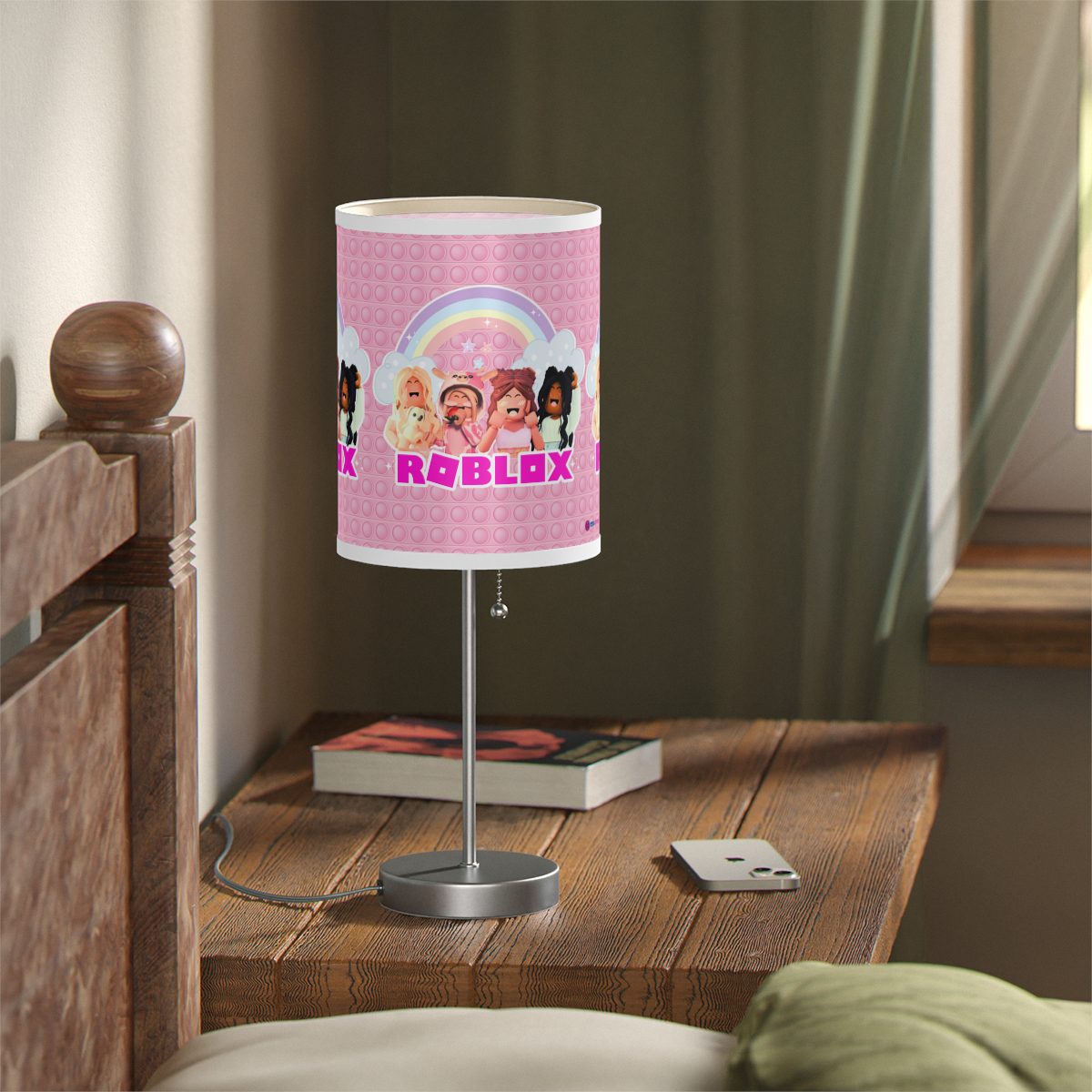 Pink Roblox Girl POP-IT Simulation Background Lamp on a Stand Cool Kiddo 30