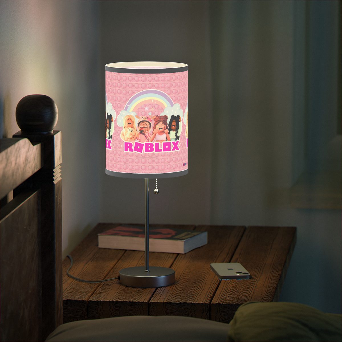 Pink Roblox Girl POP-IT Simulation Background Lamp on a Stand Cool Kiddo 32