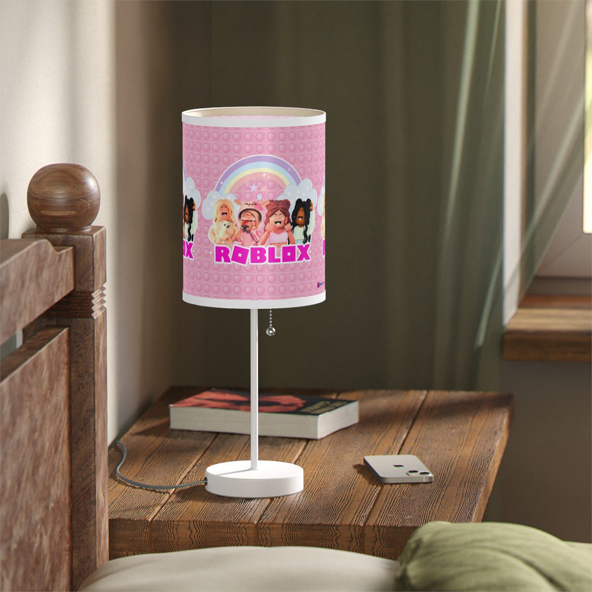 Pink Roblox Girl POP-IT Simulation Background Lamp on a Stand Cool Kiddo 18