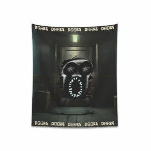 Roblox DOORS Horror Tapestry Ambush Entities Halloween Printed Wall Tapestry Cool Kiddo